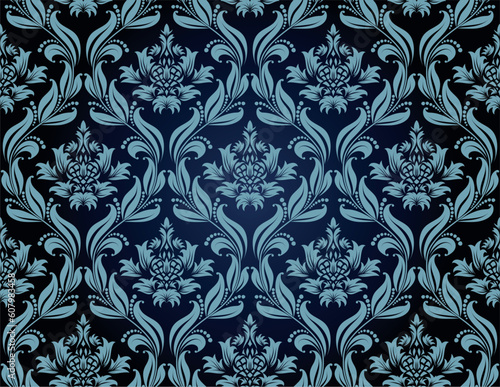 Damask seamless vector background.  For easy making seamless pattern just drag all group into swatches bar, and use it for filling any contours.