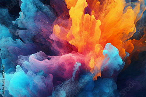 Abstract fluid color background. fluid  colours. AI generative
