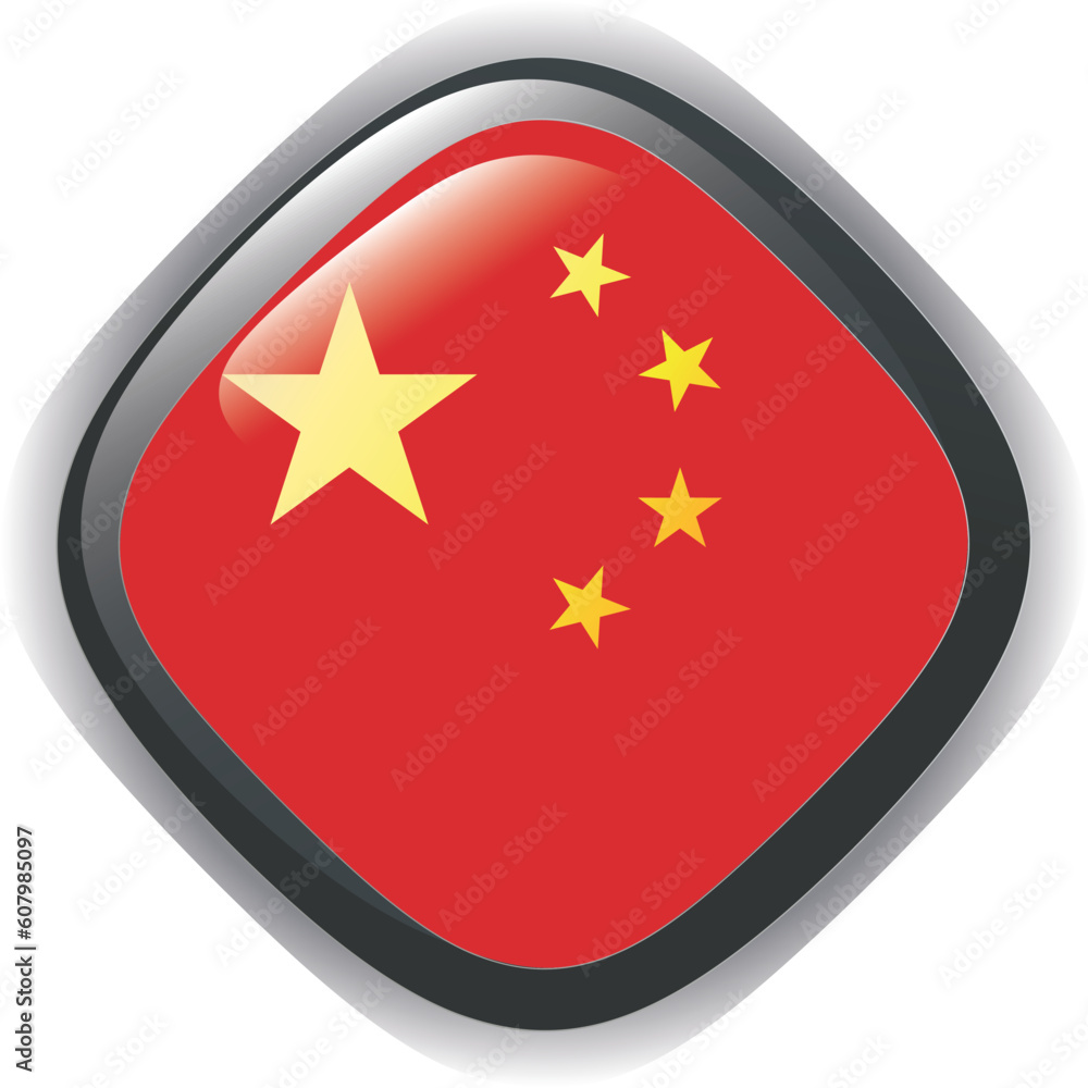 CHINA, shiny button flag vector illustration CHINA, shiny button flag vector illustration
