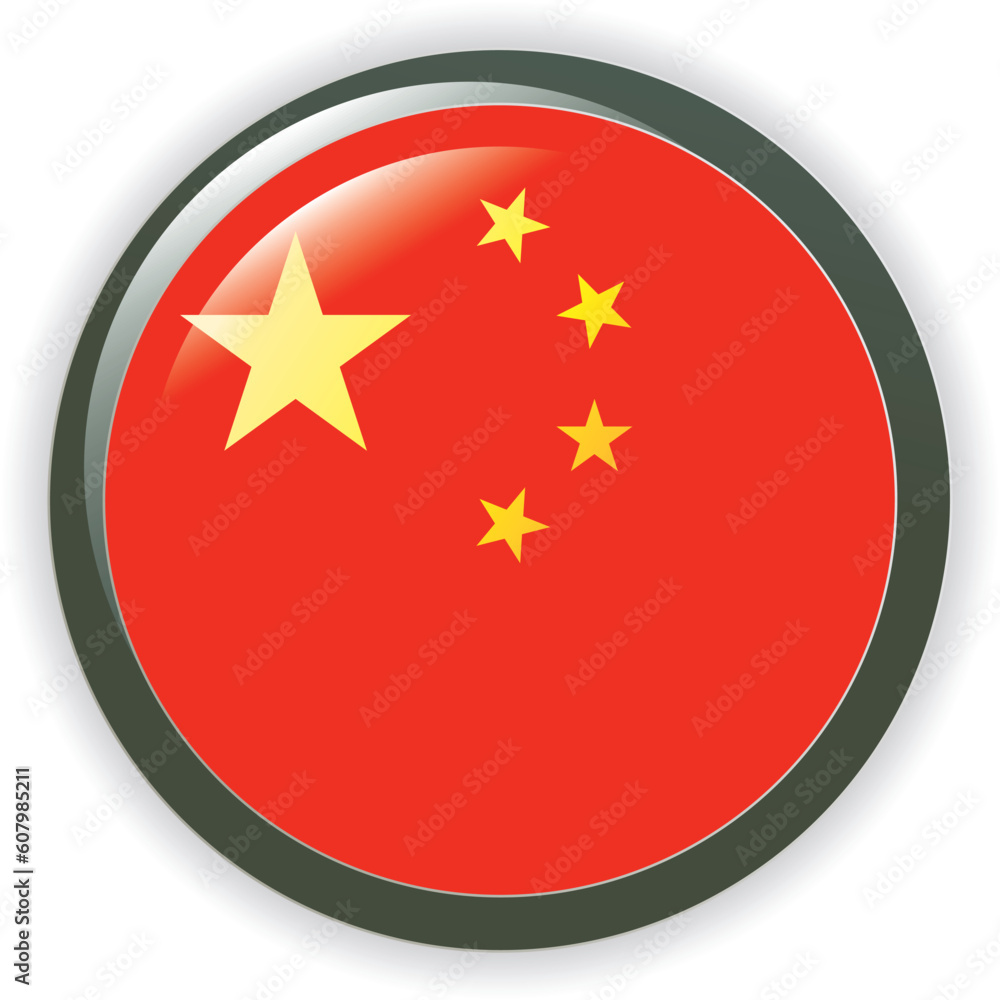 CHINA, shiny button flag vector illustration CHINA, shiny button flag vector illustration