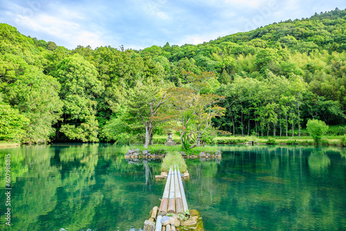 初夏の白水の池　山口県美祢市　Pond of Shiramizu in early summer. Yamaguchi Pref, Mine City. photo