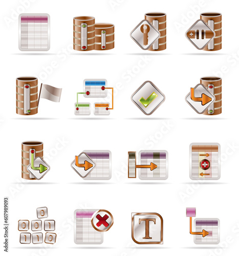 Database and table icons - Vector Icon Set