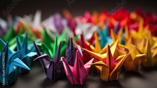 Crafting Pride: A Rainbow of Origami Cranes