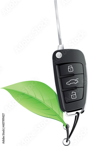 The Electric Car Key with the green leaf