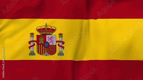 Wallpaper Mural Arising map of Spain and waving flag of Spain in background. 4k video. Torontodigital.ca