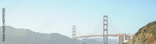 Fototapeta Naklejka Na Ścianę i Meble -  Wide shot of the Golden Gate Bridge 