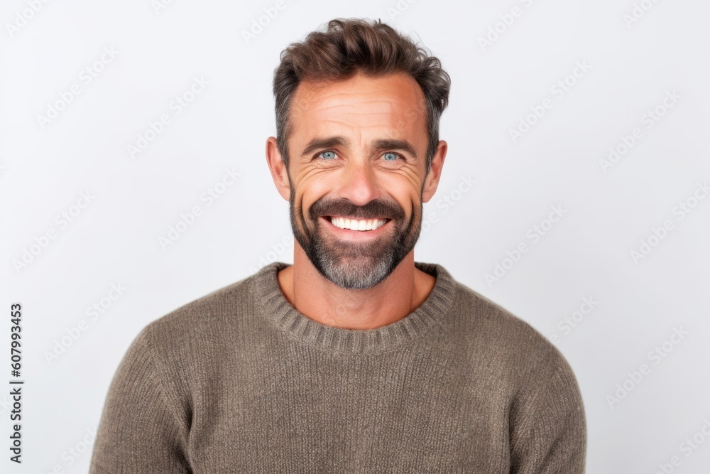 Portrait of a handsome middle-aged man smiling at the camera Portrait of a handsome middle-aged man smiling at the camera