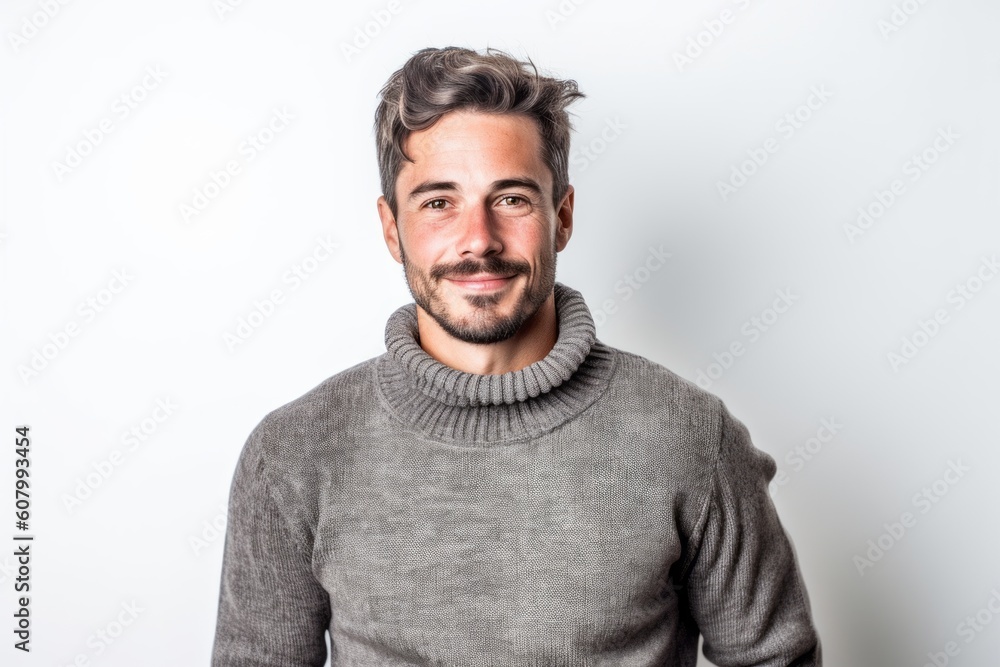 Portrait of a handsome young man in sweater on a white background Portrait of a handsome young man in sweater on a white background