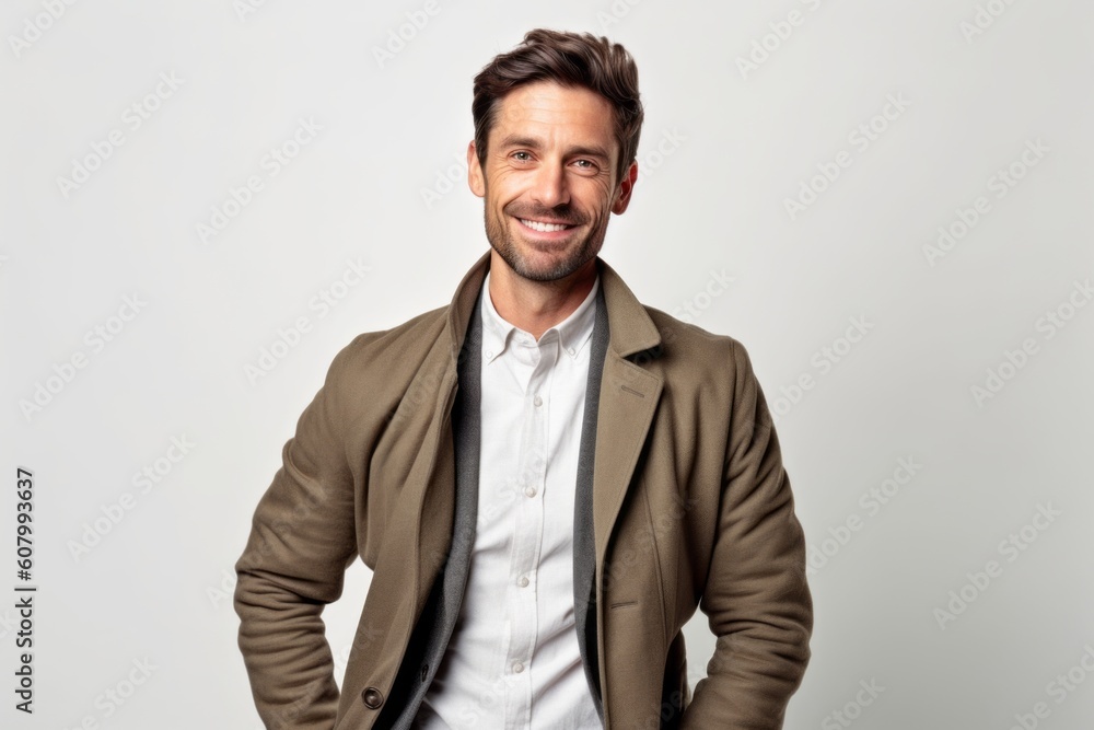 Portrait of a handsome young man smiling on a white background. Portrait of a handsome young man smiling on a white background.