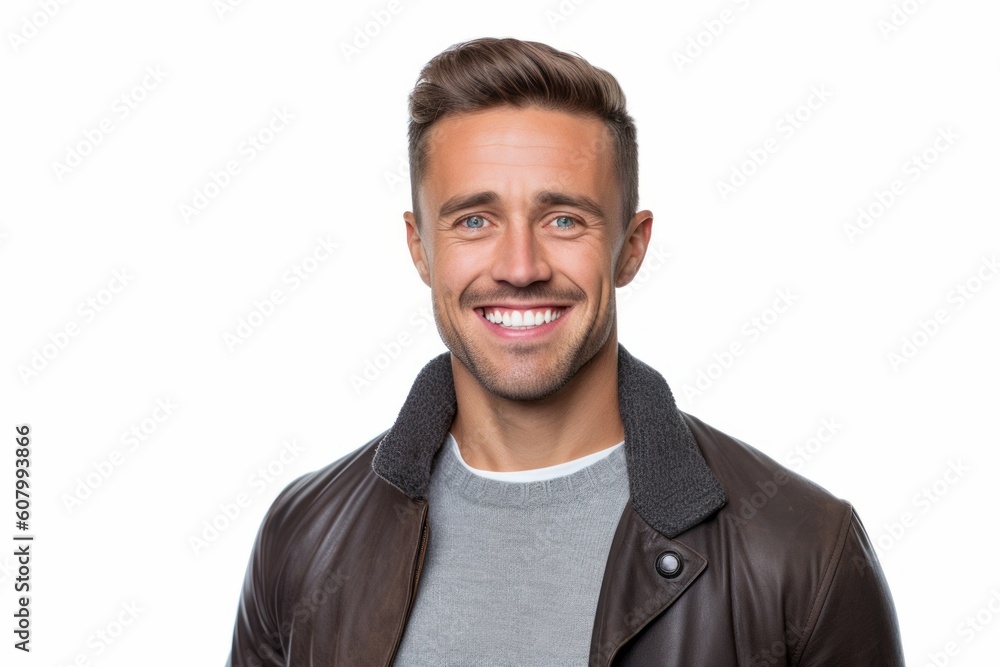 Portrait of a handsome young man smiling, isolated on white background Portrait of a handsome young man smiling, isolated on white background