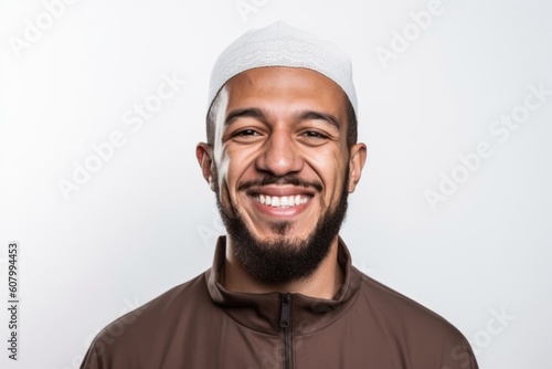 Portrait of a happy arabic man isolated on a white background