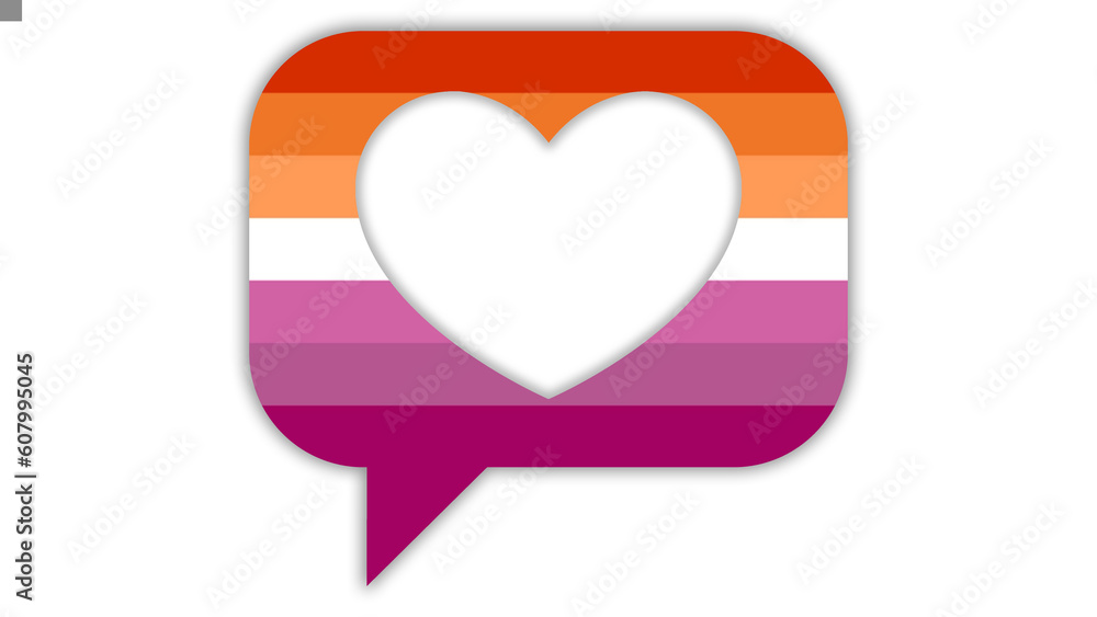 Happy Pride Month Lesbian Pride Flag Heart Chat Background Happy Pride Month Lesbian Pride Flag Heart Chat Background