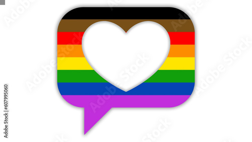 Happy Pride Month LGBT Philadelphia Rainbow Pride Flag Heart Chat Background