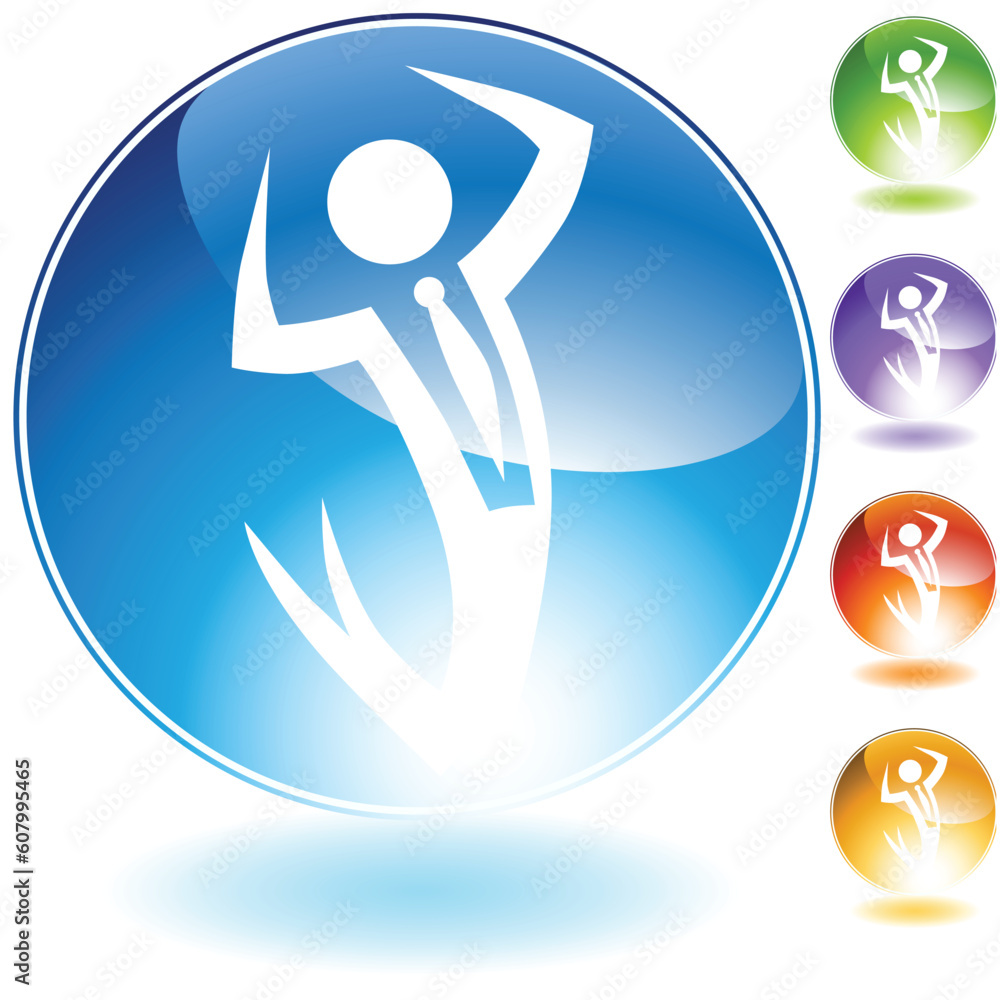 Success businessman crystal icon isolated on a white background.