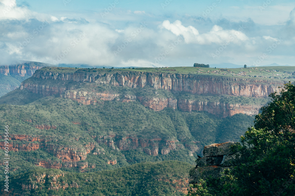 Unique flat Mountain top in the Blyde river canyon national park in South Africa.