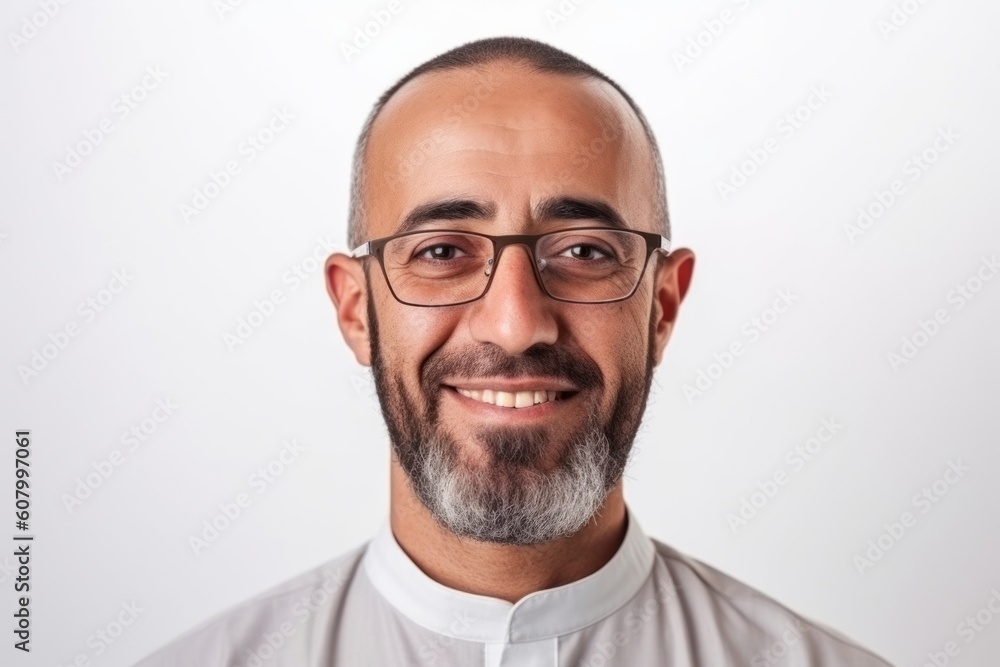 Portrait of a smiling man with eyeglasses on white background Portrait of a smiling man with eyeglasses on white background