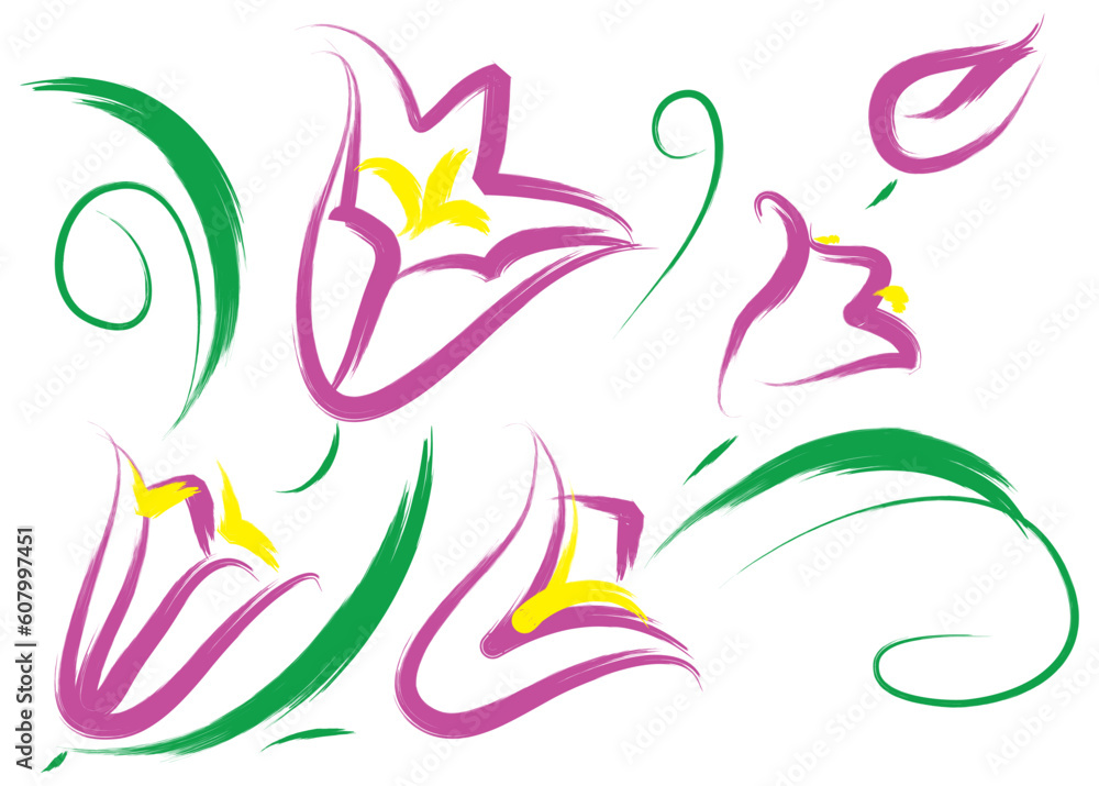 Still-life with purple flowers. Simulated of watercolor. Vector illustration. Still-life with purple flowers. Simulated of watercolor. Vector illustration.
