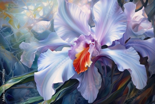 Orchid Intricate patterns unfold. Delicate lines dance on the canvas. Generative AI