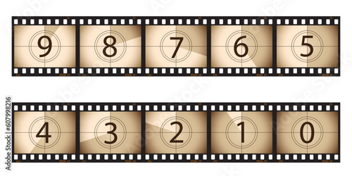 Film strip countdown.  Please check my portfolio for more film illustrations.