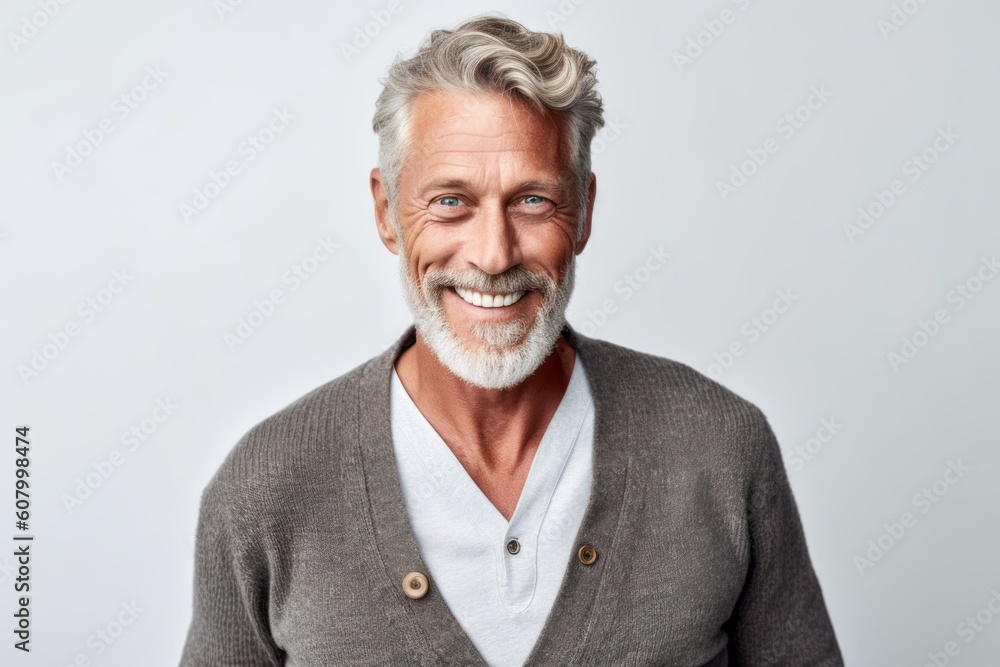 Portrait of a smiling senior man looking at camera isolated over white background Portrait of a smiling senior man looking at camera isolated over white background