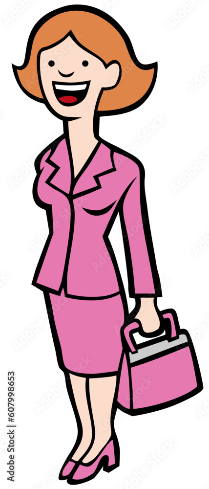 Cartoon business woman isolated on a white background. Cartoon business woman isolated on a white background.
