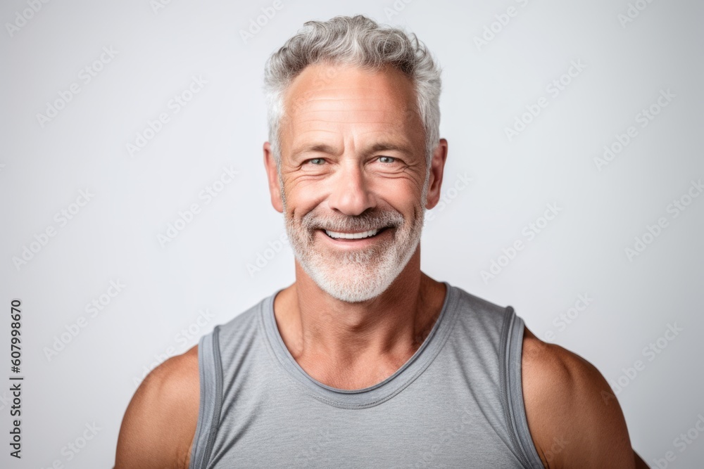 Portrait of a smiling senior man looking at camera isolated on a white background Portrait of a smiling senior man looking at camera isolated on a white background
