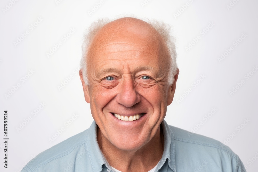 Portrait of a happy senior man smiling at the camera on white background Portrait of a happy senior man smiling at the camera on white background