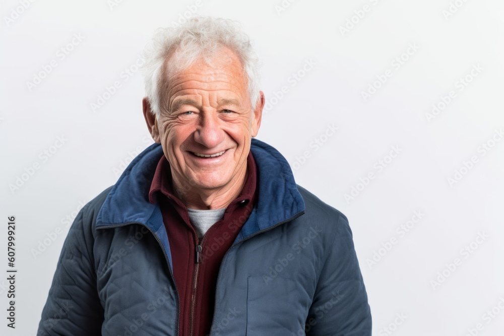 Portrait of a happy senior man smiling at the camera over white background Portrait of a happy senior man smiling at the camera over white background