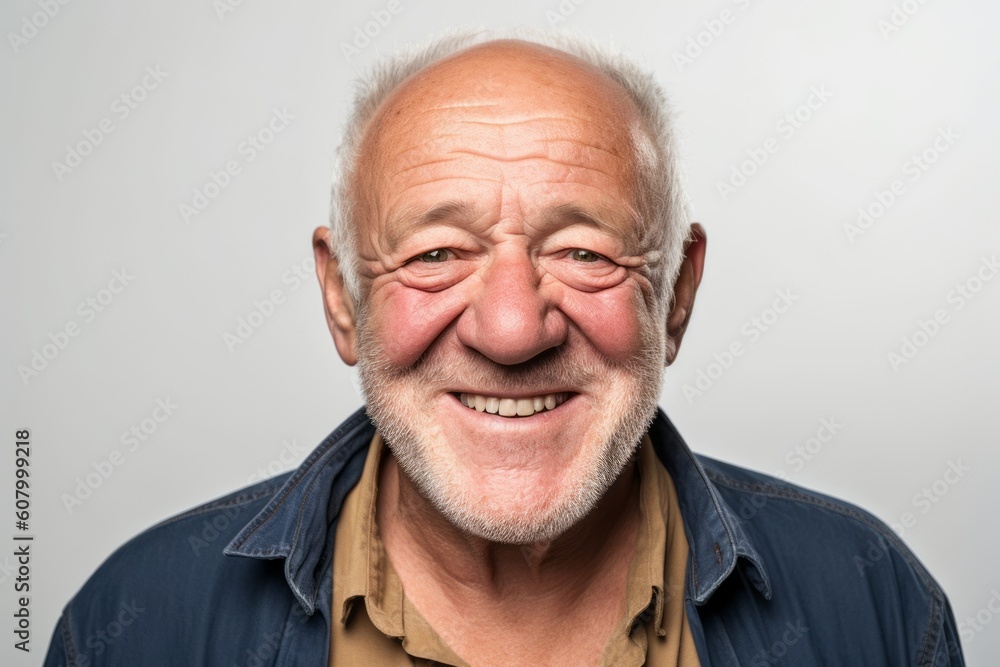 Portrait of a happy senior man smiling at the camera on a white background Portrait of a happy senior man smiling at the camera on a white background
