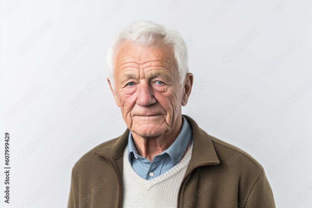 Portrait of a senior man with grey hair. Isolated on white background. Portrait of a senior man with grey hair. Isolated on white background.
