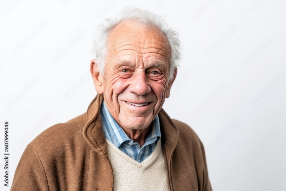 Portrait of a happy senior man smiling at the camera on a white background Portrait of a happy senior man smiling at the camera on a white background