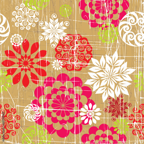 Seamless background from a floral ornament, Fashionable modern wallpaper or textile