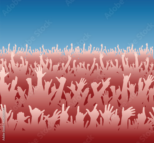 Editable vector illustration of a large crowd