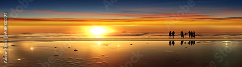gold sunset at sea summer  nature landscape banner © Aleksandr