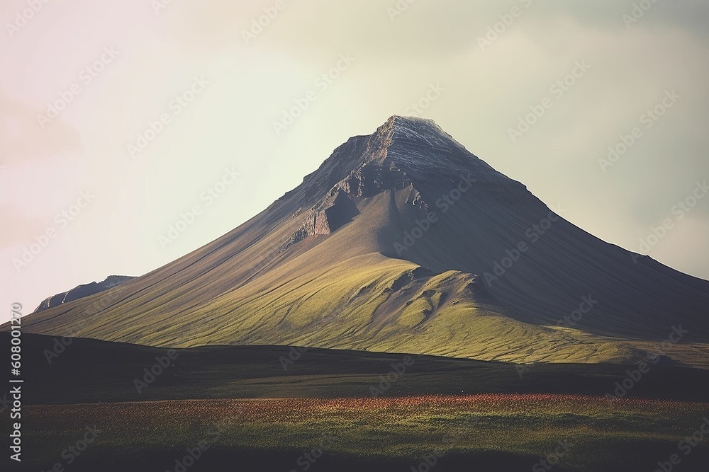 Fototapeta premium The illustration of mountain in iceland, AI contents by Midjourney