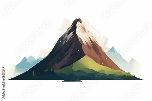 The illustration of mountain in iceland, AI contents by Midjourney