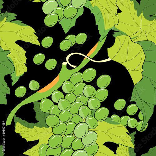 Seamless pattern with grapevine
