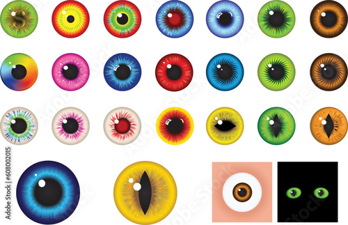 Multicolored Eyes, Iris and Pupil - Elements for design