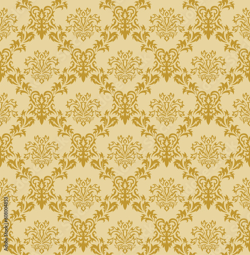 Damask seamless vector background. For easy making seamless pattern just drag all group into swatches bar, and use it for filling any contours.