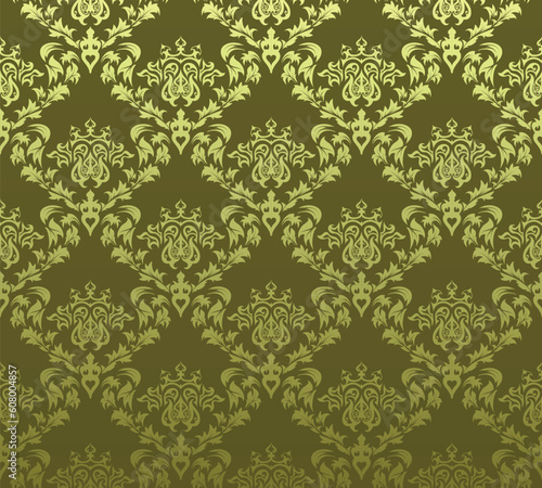 Damask seamless vector background. For easy making seamless pattern just drag all group into swatches bar, and use it for filling any contours.