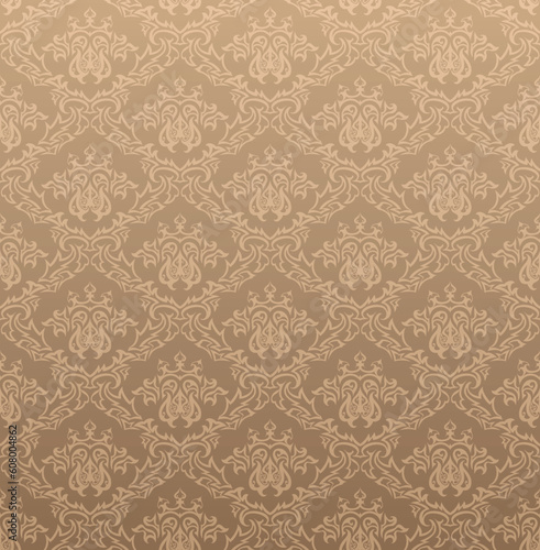 Damask seamless vector background. For easy making seamless pattern just drag all group into swatches bar, and use it for filling any contours.