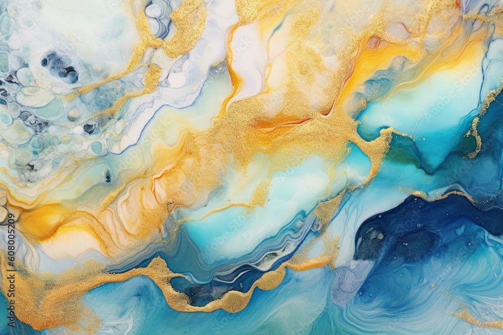 Fototapeta premium Natural luxury abstract fluid art painting in alcohol ink technique.
