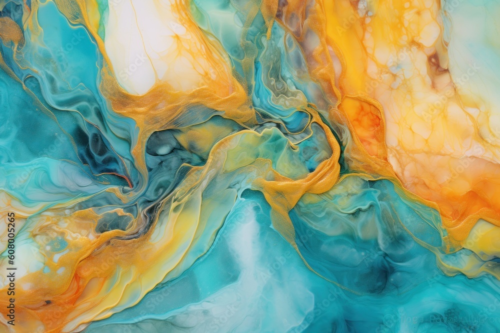 Fototapeta premium Natural luxury abstract fluid art painting in alcohol ink technique.
