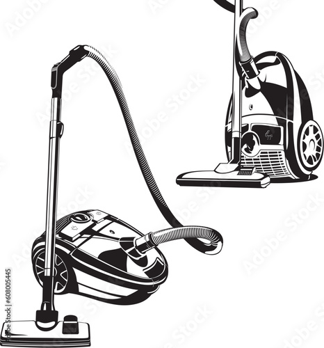 A Vector .eps 8 illustration of the vacuum cleaner. Easily change the color.