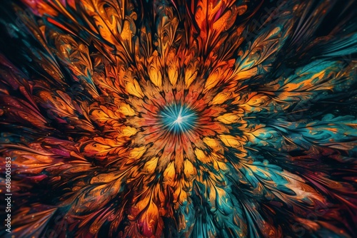 colorful illustration like a mandala created with Generative AI technology