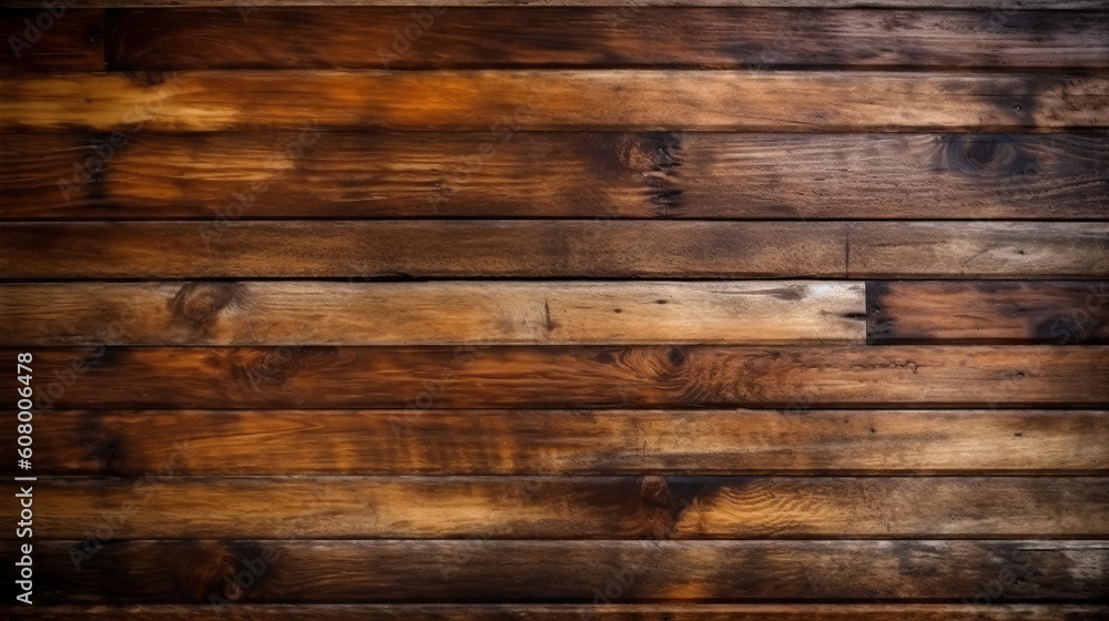 Obraz premium Brown wooden planks background. Backdrops of wooden planks. Created with Generative AI technology.