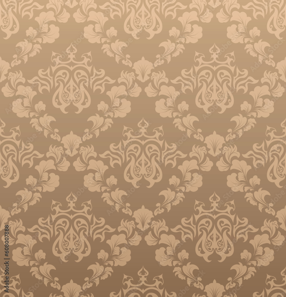 Damask seamless vector background. For easy making seamless pattern just drag all group into swatches bar, and use it for filling any contours. Damask seamless vector background. For easy making seamless pattern just drag all group into swatches bar, and use it for filling any contours.