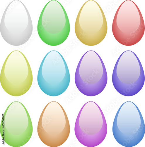 Set of vector colorful eggs