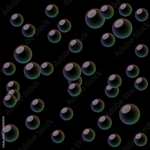 Vector soap bubbles with dark background