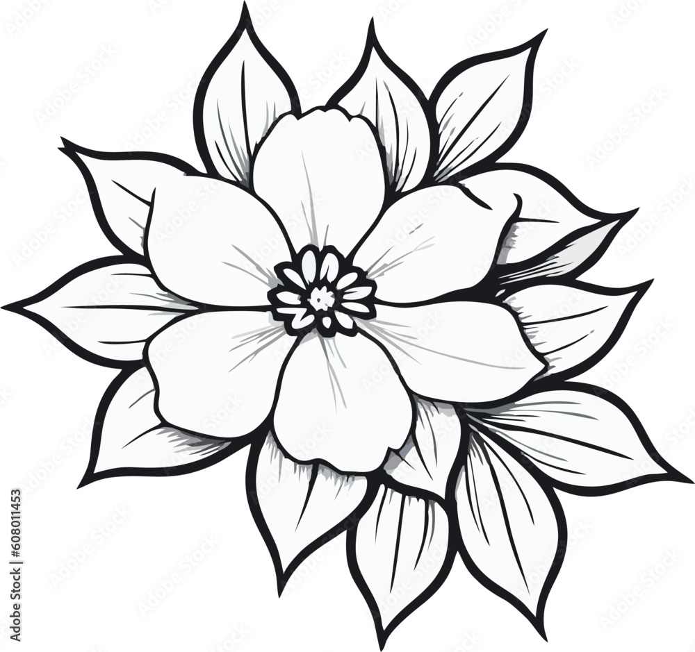 Fototapeta premium black and white flower isolated